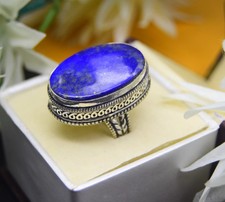 Lapis Lazuli Gemstone Ring Handmade 925 Sterling Silver Statement Ring All Size