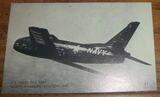 Arcade Card U. S. Navy FJ-3 Fury North American Aviation Airplane S2