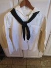 VINTAGE MILITARY US NAVY JACKET AND PANTS WHITES WW2 WITH TIE BOLO #14