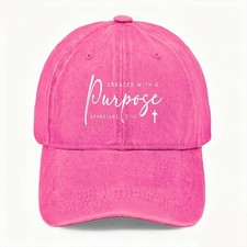 Unisex Ephesians 2:10 Cursive Christian Dad Hat Vintage Washed Baseball Cap