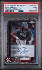 2025 Topps Chrome Logofractor James Wood #132 Rookie RC Auto RA-JWO PSA 9