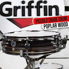 GRIFFIN Piccolo Snare Drum - 13x3.5 Zebra Wood Poplar Acoustic Shell Percussion