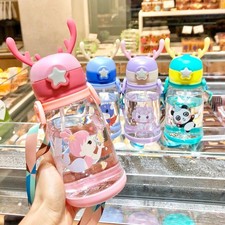 BPA Free Water Bottle Cute Cartoon with Horn and Strip for Kid 600ml Free UK P&P