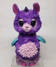 Large 14" Purple Hatchimal Llamacorn Plush Electronic Talking Eye Lights Working