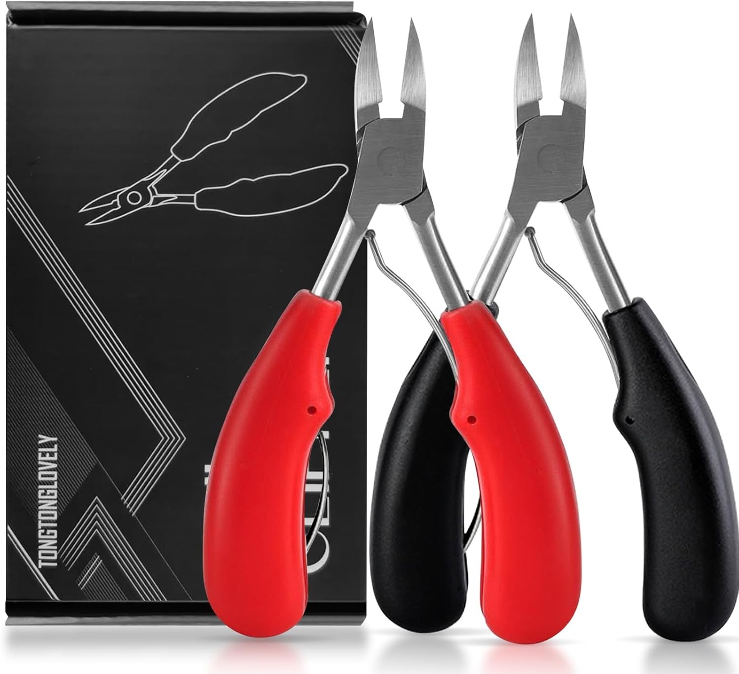 2PCS Professional Heavy-Duty Toenail Clippers Thick and Ingrown Nail Trimmer