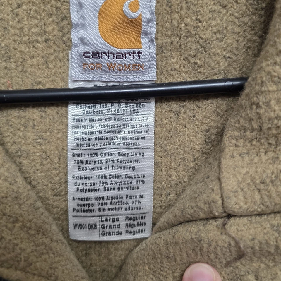 Chaleco Carhartt Calce Relajado Pato Forrado Sherpa Para Mujer S WV001 Marrón Y2K Cremallera Completa Foto 3 de 4
