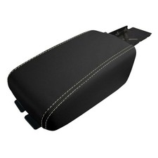 Console Lid Armrest Cover Leather Beige Stitch Vinyl Center Front CLACLFNA2BS