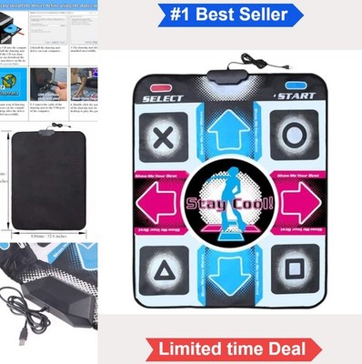 USB Dance Pad Non-Slip StepMania DDR Mat for PC Windows Laptop Rhythm Game Black