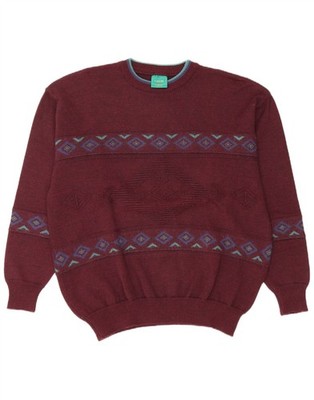 Canda Herren Rundhals Pullover Pulli IT 52/54 Large Burgund Argyle/Diamant MO08