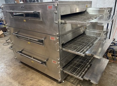 XLT 3870 Nat Gas Triple Stack Pizza Conveyor Ovens** Video Demo** W/SPLIT BELTS