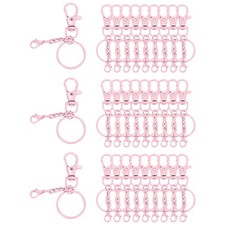 30Pcs Lobster Claw Clasps for Keychains with Key Rings for Bag Purse Pale Pink 