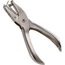 Heavy Duty 5 Sheet Capacity Metal Hole Punch Silver Office Desktop Binding Tool