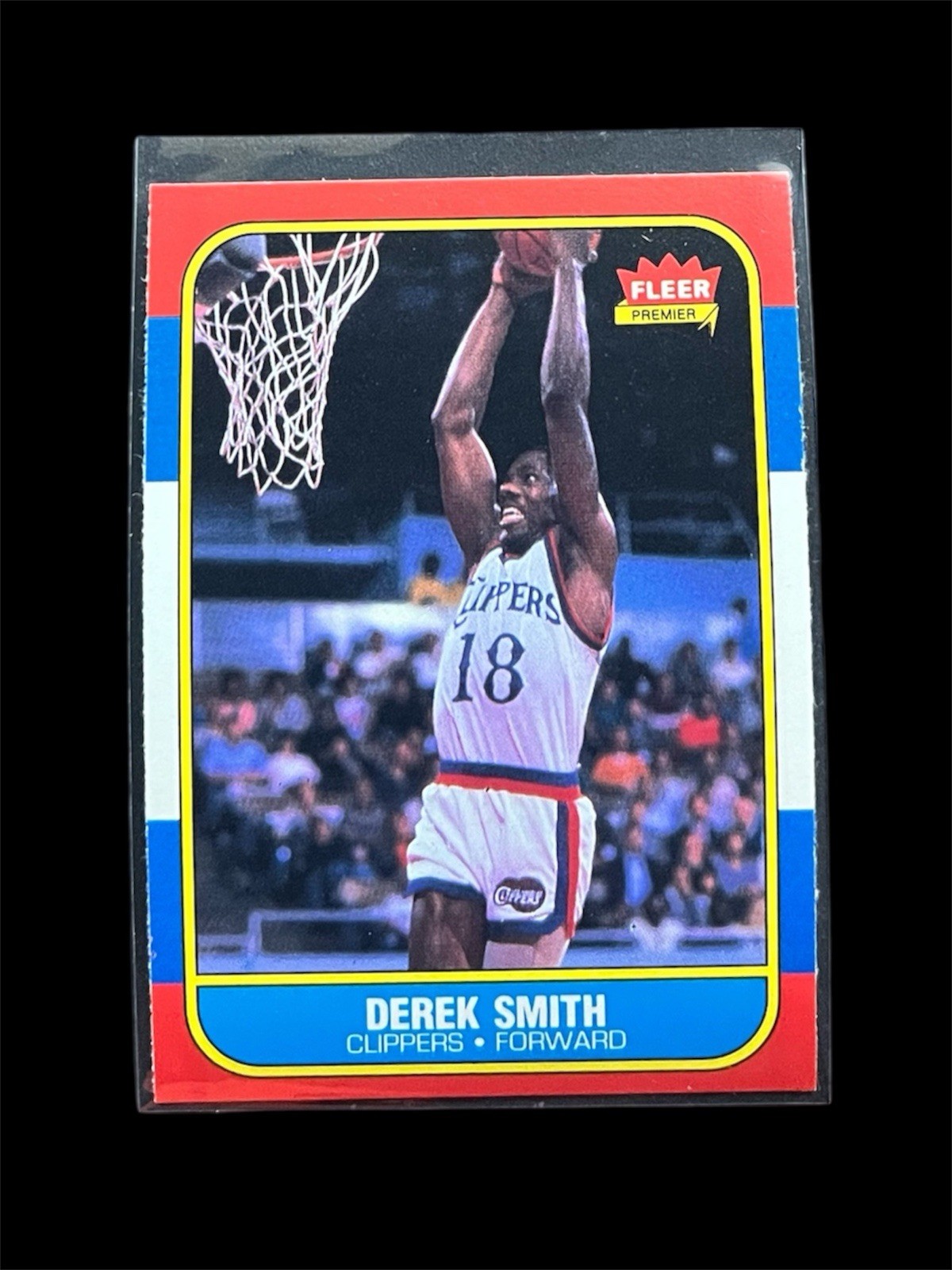 1986-87 Fleer #103 Derek Smith - SET BREAK EX+ - Los Angeles Clippers- ROOKIE!!