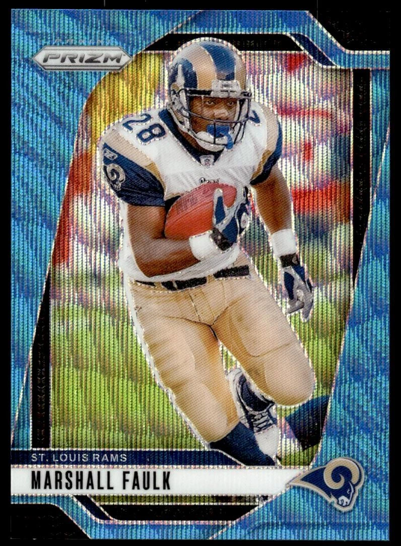 Marshall Faulk 2024 Panini Prizm #299 Blue Wave SN #/230 Rams Football Card