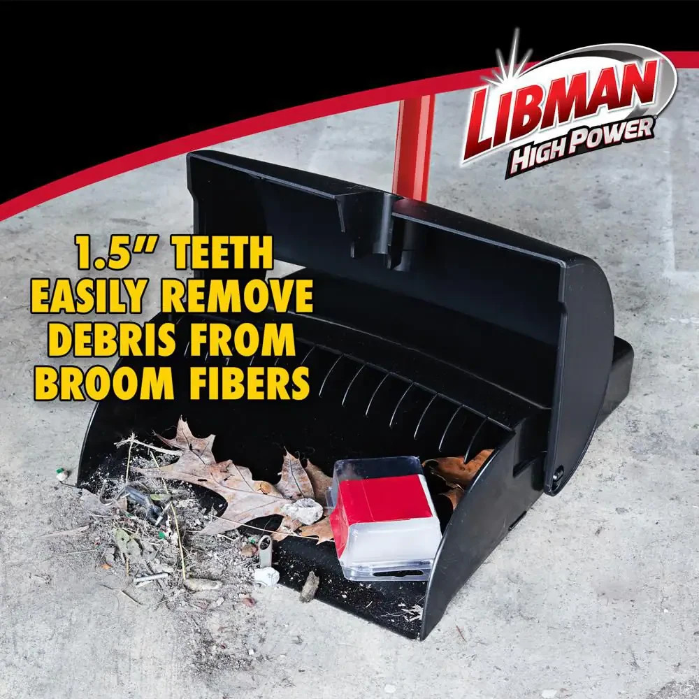 Libman Closed Lid Lobby Heavy Duty Cleaning Dustpan with Long Steel Handle