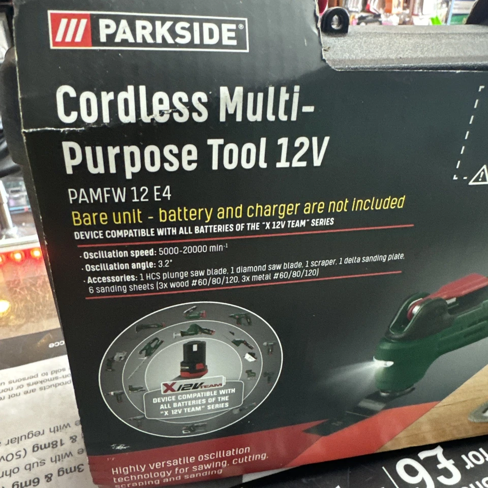 Parkside Cordless Multi-Purpose Tool 12V  PAMFW 12 E4 bare unit only - Image 2 of 4