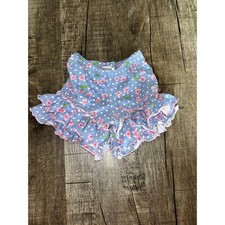 RuffleButts Toddler Girl Blue Polka Dot Pink Cherry Ruffle Diaper Cover Bloomers