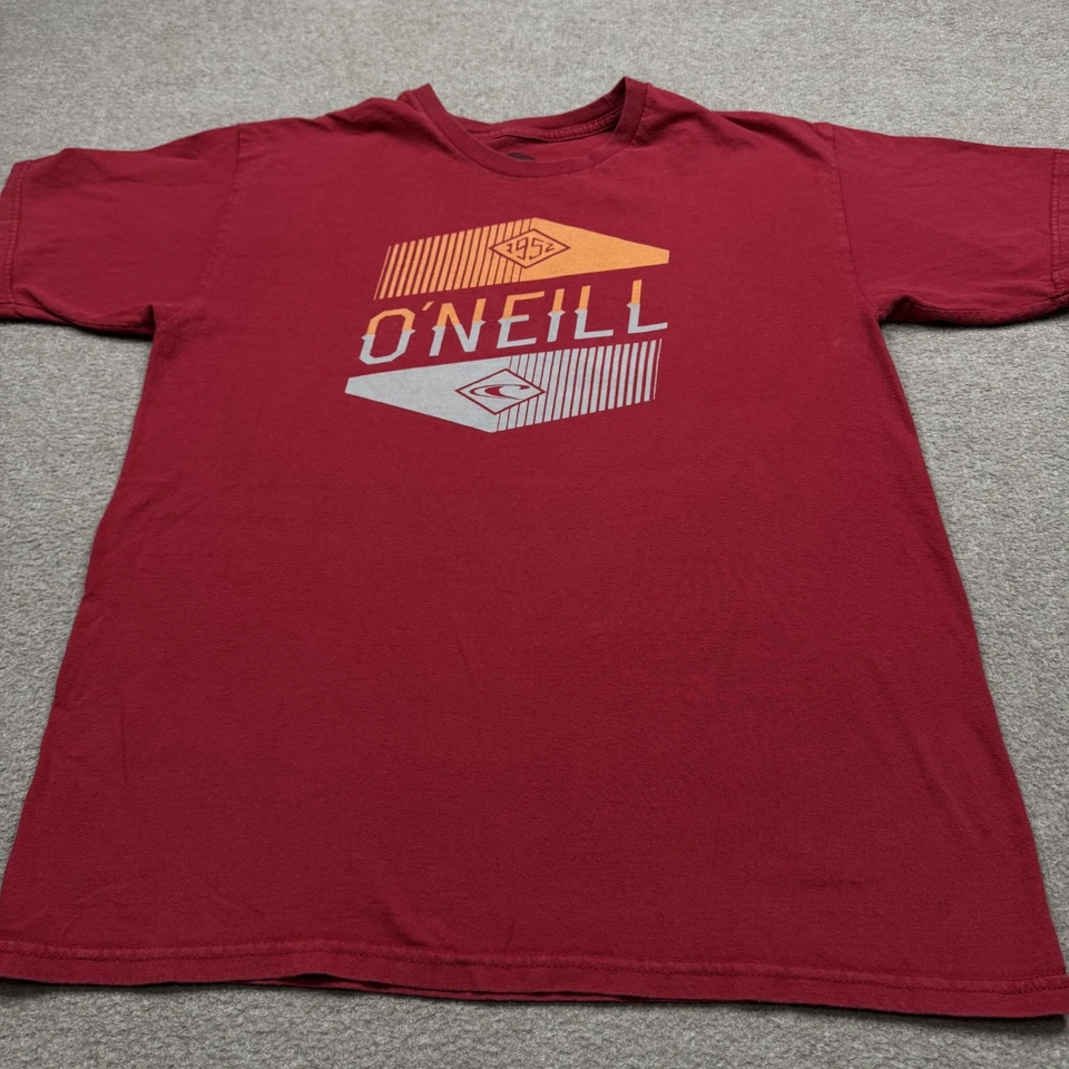 Camisa O'neill Para Hombres Talla L Roja Manga Corta Cuello Redondo Gráfica Camiseta Informal Surfista Foto 3 de 4