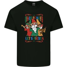 Camiseta de algodón ligero Cinco de Mayo Lets Fiesta Funny Gnomos para hombre