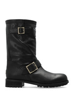 JIMMY CHOO 'Biker Mid' Black Boots New  Authentic
