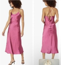 Line & Dot Makena Slip Dress M Criss Cross Back Strappy Sleeveless Scoop Midi 