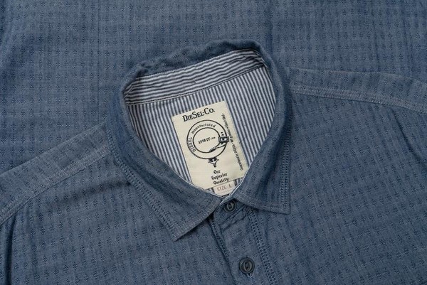 Men Diesel Shirt Navy Cotton 40 /L / 48