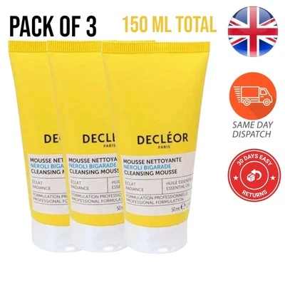DECLÉOR 3x Decleor Paris Neroli Brigade Cleansing Mousse 50ml Enriched with Neroli UK
