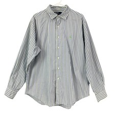 Polo Ralph Lauren Classic Fit Striped Button Down Shirt Men's XL Green Blue
