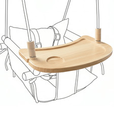 Wooden Tray for Canvas Baby Swing   Hanging Chair Accessory Natural Wood