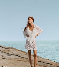 Farm Rio, NWOT White Seashell Eyelet Mini Dress
