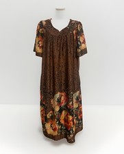 Vintage Anthony Richards Leopard Floral House Dress Mumu Nightgown Plus Size 1X