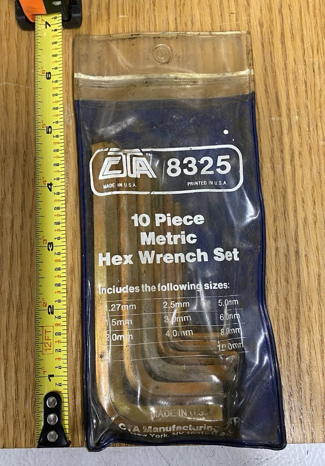 Allen Style 7 Piece Vintage Hex Wrench Set, Made by CTA in New York, N.Y. USA - Image 2 of 4