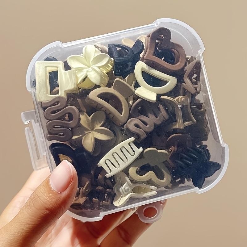5/10/20/30pcs Beige Small Hair Clips Mixed Pack Cute Girl Accessories Daily Trav