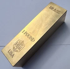 1 Pound Brass Bullion Bar / Paperweight - Underweight (15.25oz) Defective Finish