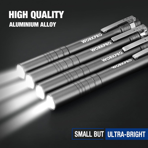 WORKPRO LED Pen Light, Aluminium Stift Taschenlampen, Taschenlampe mit Clip für - Bild 3 von 12