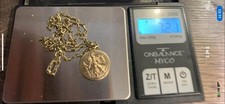9ct Gold St Christopher Pendant With Chain, UK Hallmarks 7.21 grams! 