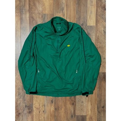 Masters Tech Golf Pullover Mens Large Green Half Zip Windbreaker Jacket Caddy
