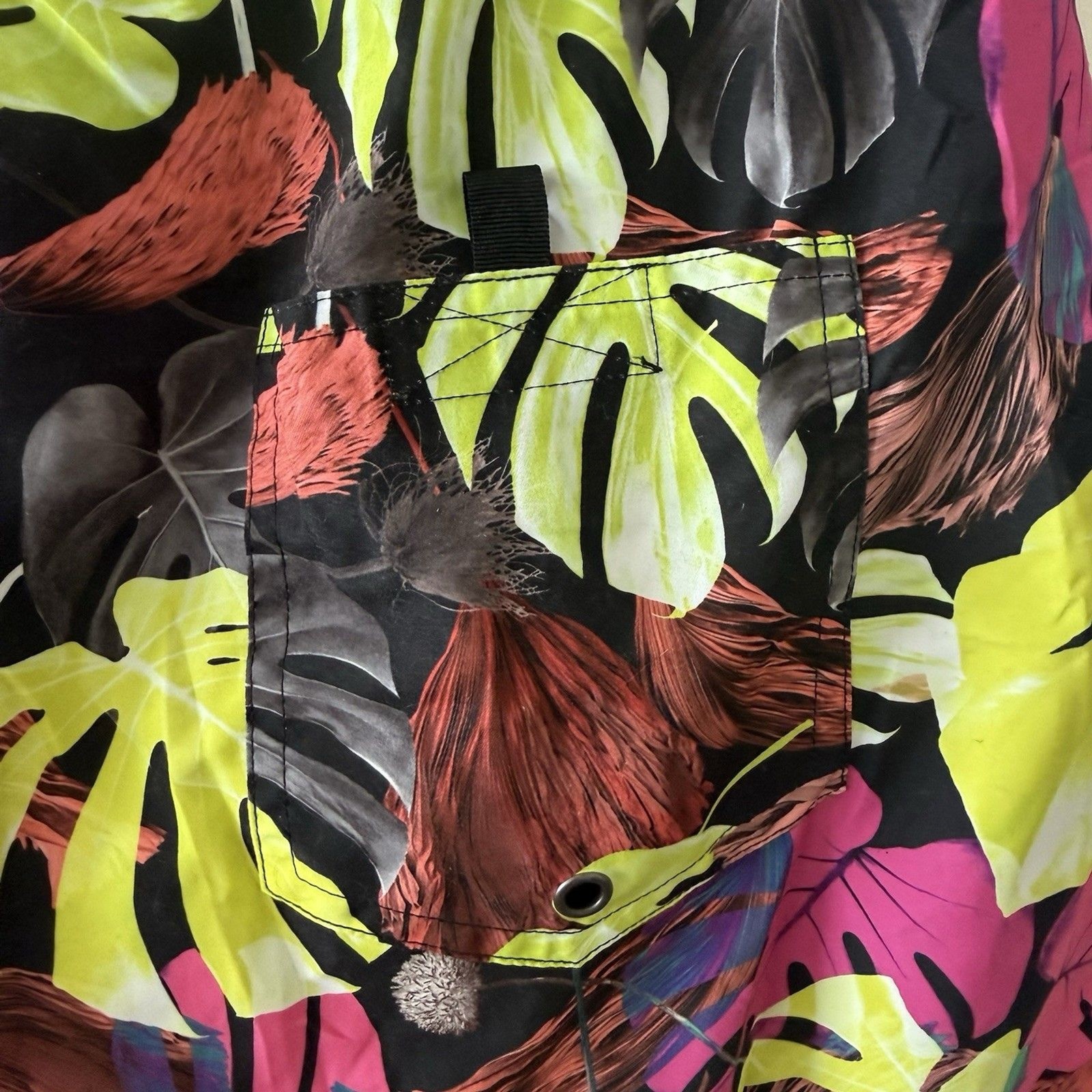 Saturdays NYC Timothy Hyper Monstera Swim Shorts Men's Size L Neon Tropical image 4