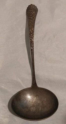 Reed & Barton Sterling Silver Rococo Punch Ladle Heavy Antique Monogram 248 g