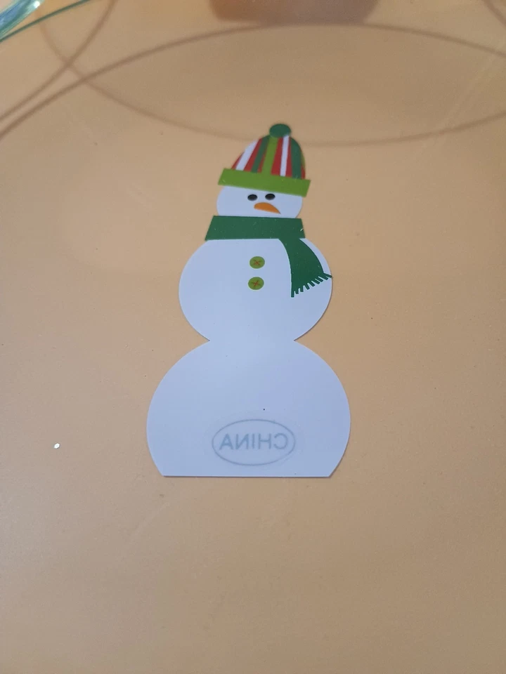 Pampered Chef Snowman 6” Round Glass Appetizer Dessert Plates Christmas 4 NIB - Image 2 of 4