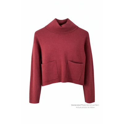 Cropped Sweater Turtle Cowl Neck Womens Cozy Pockets Casual Small Truth Republic