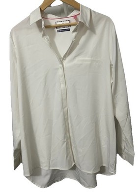 NEW Modern Ambition Women's L Ivory Long-Sleeve Button-Up Shirt-435