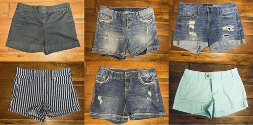 Lot of 6 Women's Assorted Denim and Chino Shorts