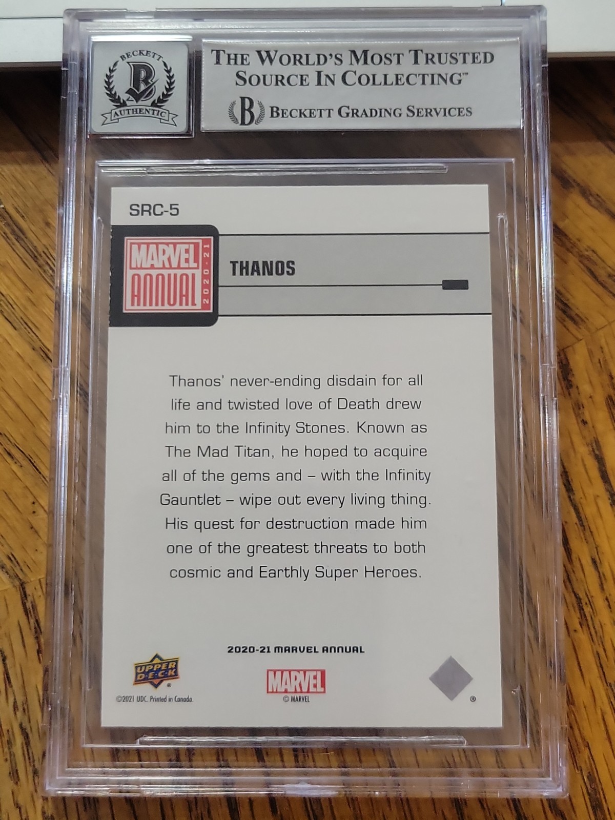 2020-21 Marvel Annual Star Rookies Thanos Josh Brolin auto Beckett Authentic 10 view 4