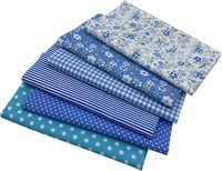 Baumwollstoff 50X80Cm 6 StüCk Patchwork Meterware Blau NäHen Quilten DIY