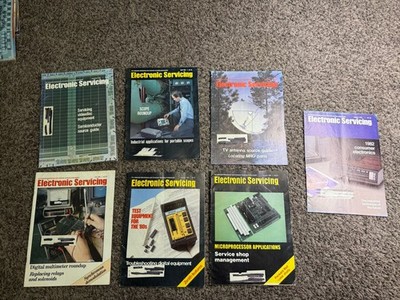 Lot of 7 Vintage 1981 Electronic Servicing Magazines TV Repair Electronics