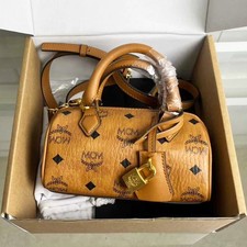 MCM Ella Visetos small Crossbody Satchel bag cognac F/S JP DDP 