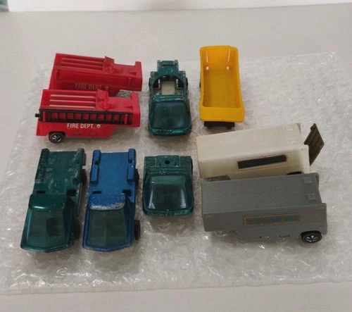 Hot Wheels 1970 Redline Lot HeavyWeights- 4 Bases 5 Tops- 2 Fire 2 Moving 1 Dump