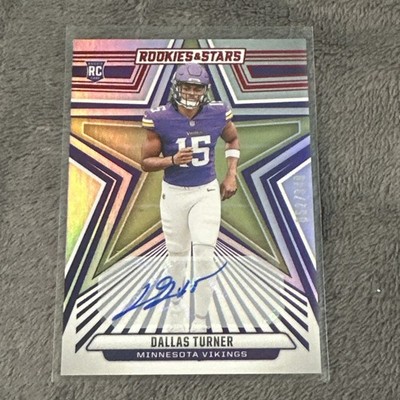 Dallas Turner RC Auto #'d 052/349,  2024 Rookies & Stars Longevity #124, Vikings