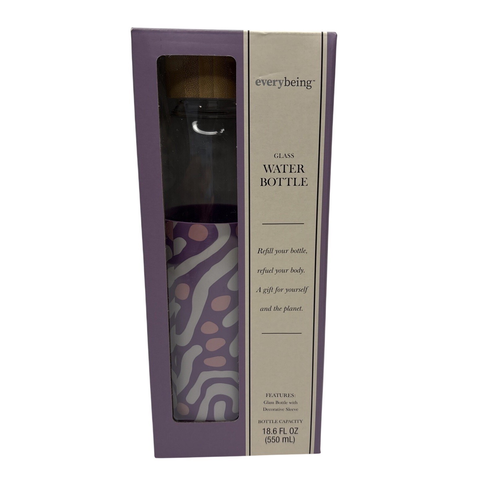 With Purple Decorative Silicone Sleeve 18.6 Fl Oz